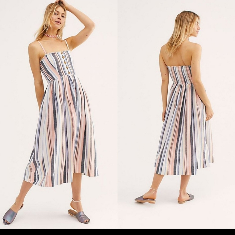 Nwt !Lilah Multi Striped Pleated